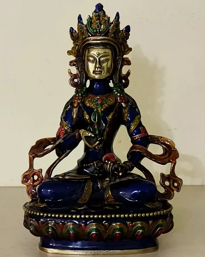 

Antique Vajrasattva Cloisonne Handcarved Bodhisattv Old Bronze Buddha statues