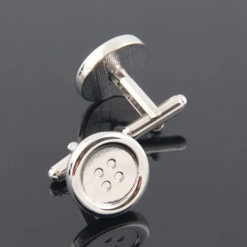 Men\'s Fashion Cufflinks Shirt Button Design Silver Color Quality Copper Cuff Links Wholesale&retail