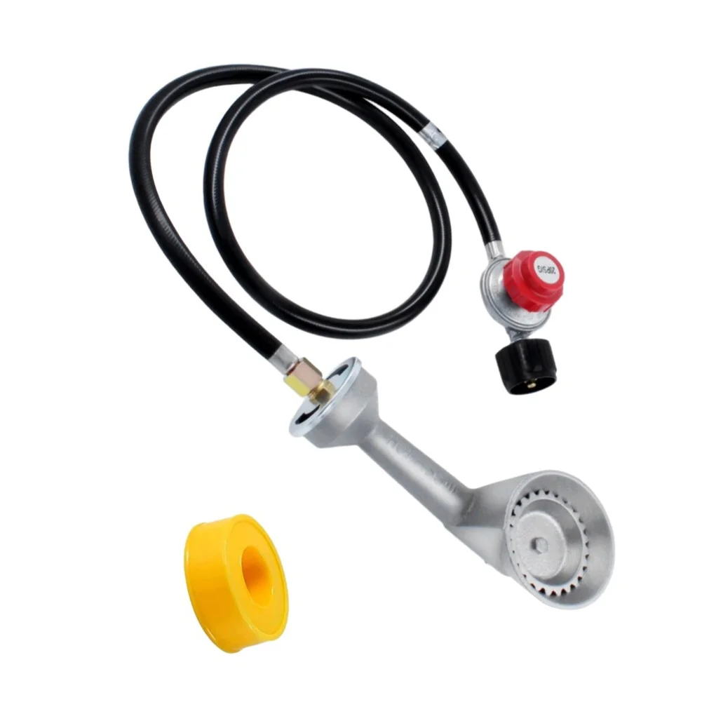 Adjustable Propane Burner Kit for Turkey Fryers Featuring 0-20 PSI Regulator Cast Aluminum Head and 4 ft Gas Hose