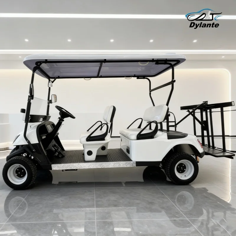 4 Seats 5000W AC Motor Electric Golf Cart Lithium Club Car With Golf Bag Straps And Basket Golf Ball Storage Box For Golf Course
