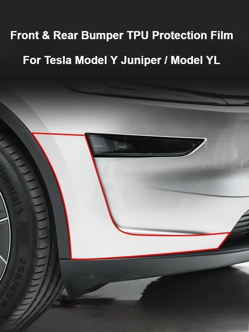 Kratzfeste Klarsichtfolie für Tesla Model Y Juniper 6-Sitzer Model YL Autotürkanten & Stoßfänger Lackschutzfolie (PPF) ClearTPU – Detail 1