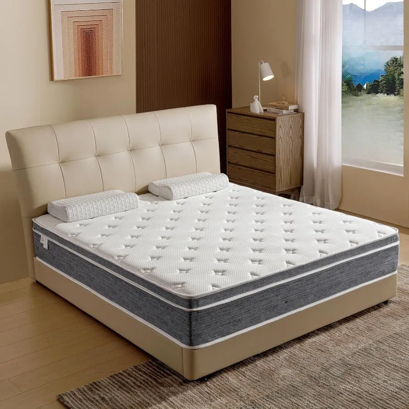 Mattress in a Box,Gel Memory Foam MediumFirm Grey Mattress,Quality Comfort and Adaptive Support Breathable Cooling Full Mattress