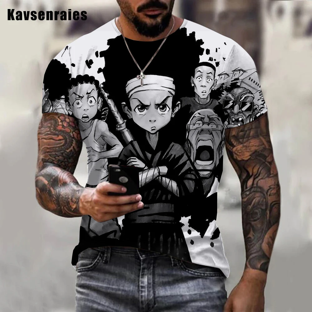 

The Boondocks Printed 3D T-shirt Anime Cartoon Harajuku Streetwear Oversized Tops Boys Girls Summer Fashion Casual Short Sleeve