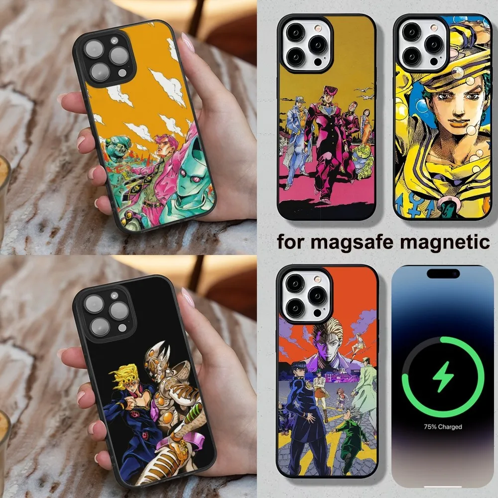 JoJo's B-Bizarre Adventure Phone Case For iPhone 16,15,14,13,12,11,Plus,Pro,Max,Mini Magesafe Magnetic Wireless Charge