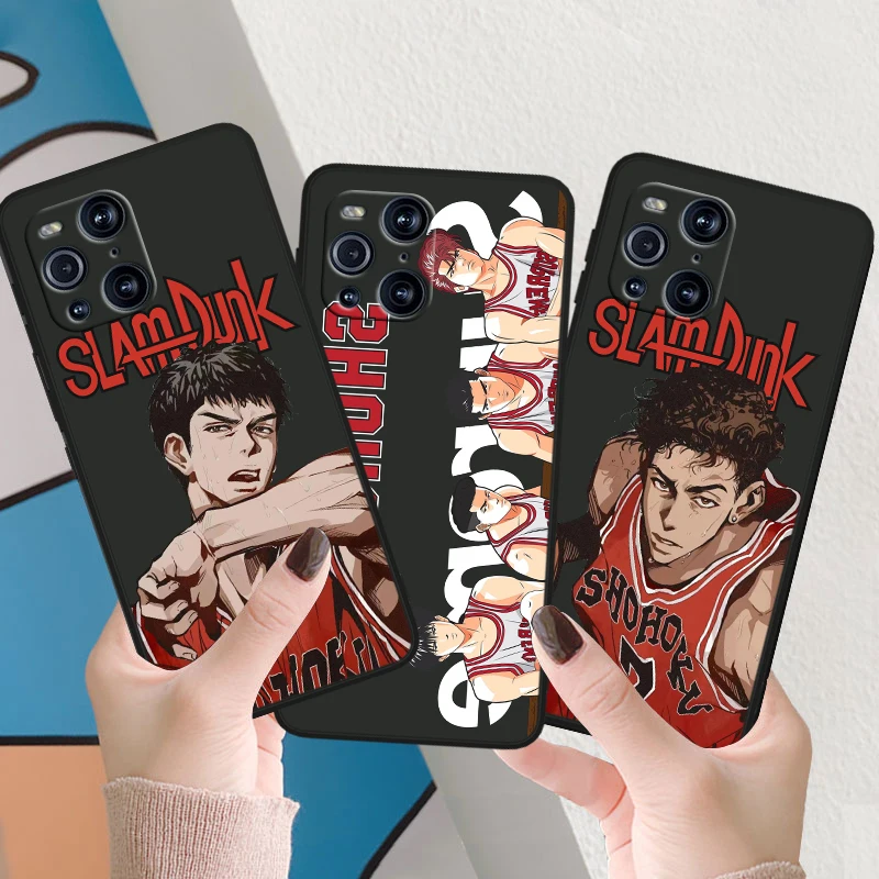 S-lam D-unks Animation Phone Case For OPPO Find X6 X5 X3 X2 F21S F21 Pro Lite Neo Black Silicone Fundas Soft Phone Case