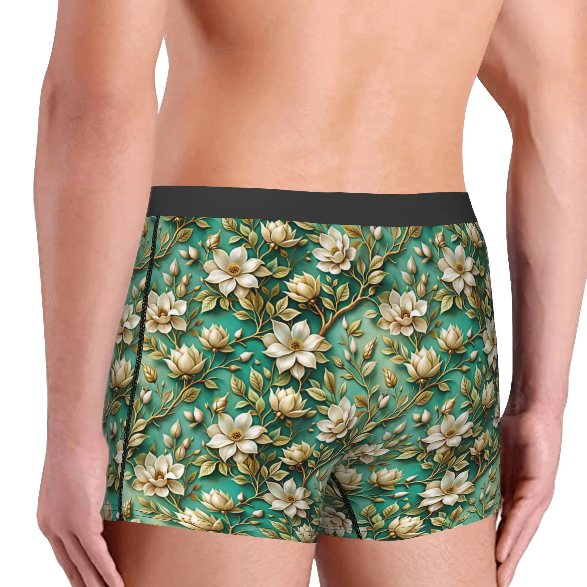 Luxury High 3D Floral Boxers Shorts Mens Fashion Trend 3D Flowers Briefs Underwear Novelty Underpants
