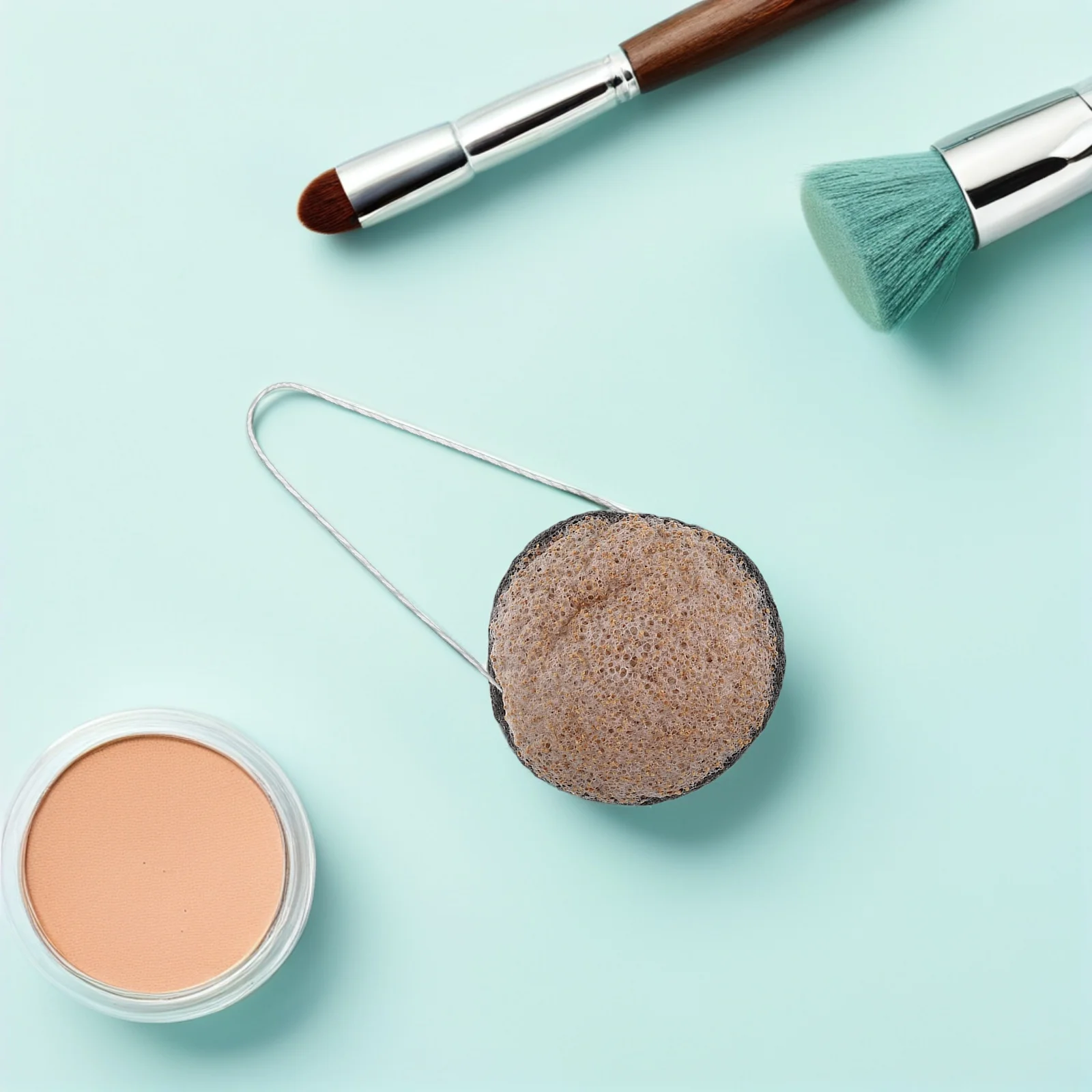 3 個両面フェイシャルスポンジクルミの殻竹炭ディープクレンジング角質除去パッド再利用可能なメイク落とし毎日のスキンケア