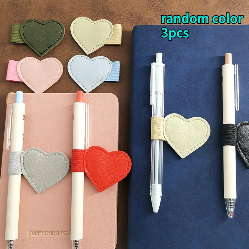 3 pen holders with self-adhesive elastic rings, suitable for touch screen notebooks, books, laptops pens, and styluses.