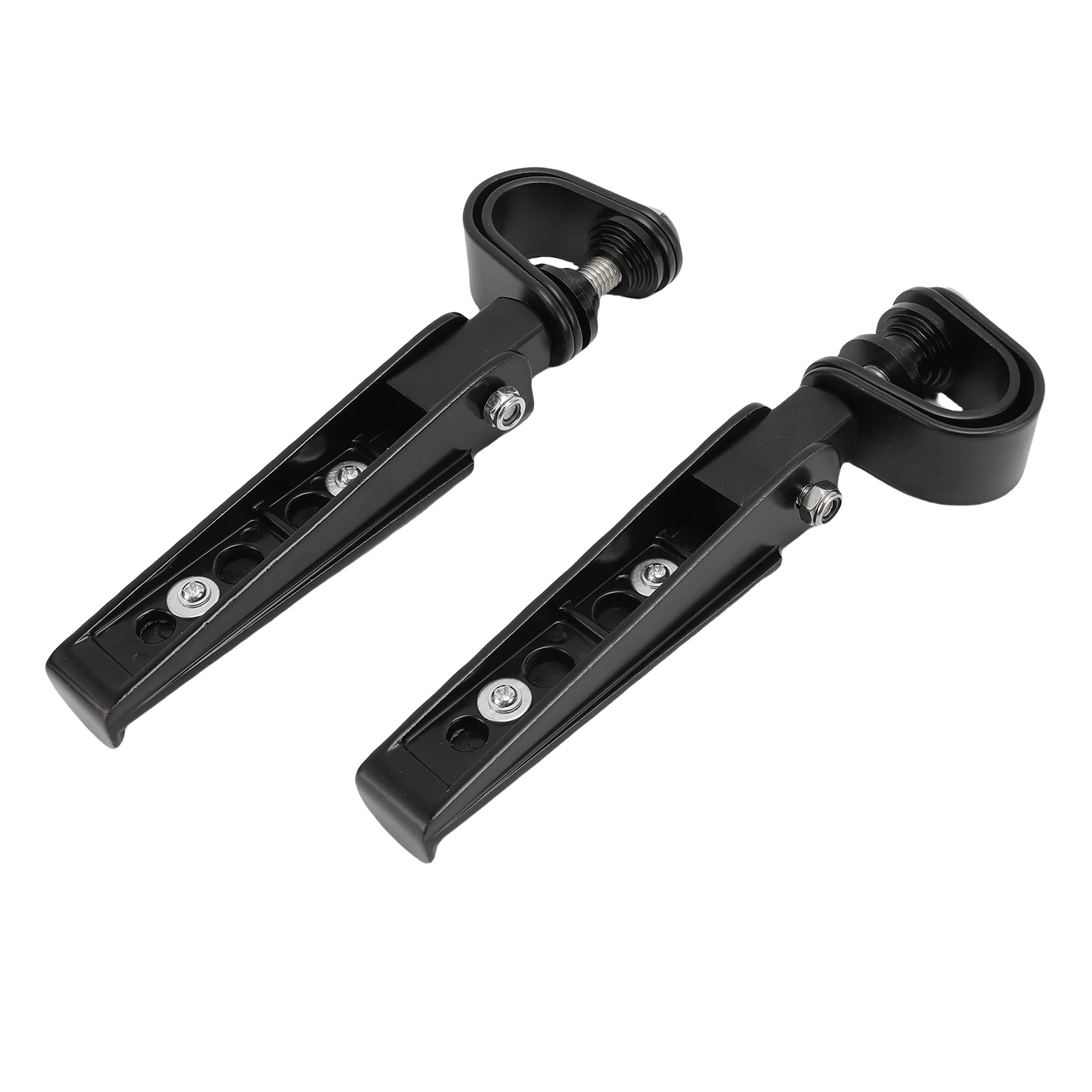 U Clamp Footpegs 360 Degree Adjustable Highway Pegs Anti Slip Folding for 1 to 1.25 Inch Engine Guard Compatible with Motorcycle