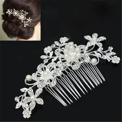 Rhinestone Bridal Hair Comb Pearl Tiaras Crystal Hairclip Girl Party Jewelry for Women Miraculous Wedding Hair Accessories