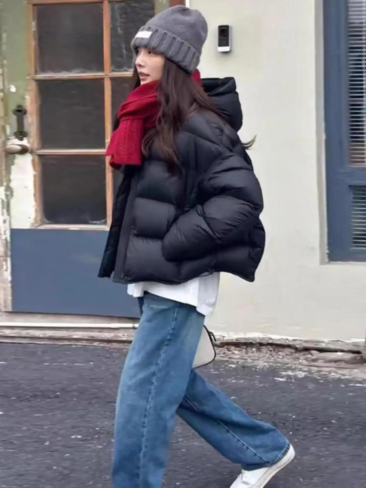 

Korean Style Hooded Cloud Puff Short down Cotton Jacket Women's Small Size Winter New Bread Outerwear Fashionable