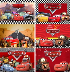 Disney Cars Lightning Mcqueen Backdrop Kids Birthday Background Banner Racing Car Vinyl Photography Photo Studio Props