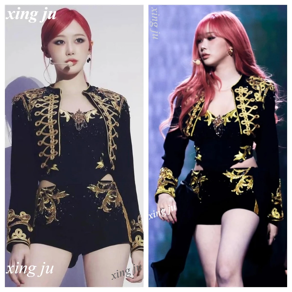 Concert Show Black Slim Vest Short Jackets Women Group Singer Jazz Dance Costume Kpop Dj Tight Shorts Stage Performance Outfits