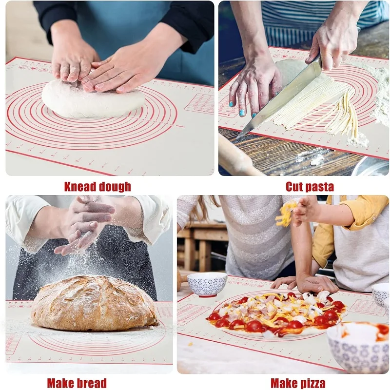 Silikon Back Matte Kneten Teig Pad Gebäck Werkzeuge Crepes Pizza Teig Nicht Stick Silikon Küche Backformen Gebäck Matte – Detail 5