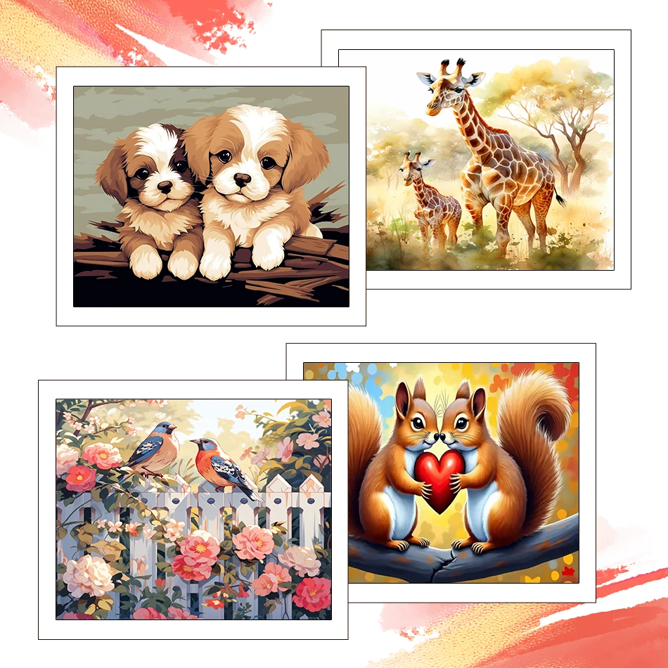 

RUOPOTY Painting By Number Adults New Animals Watercolor 40X50cm Diy Canvas Handmade Color Markers Drawing Gift Home Decoration