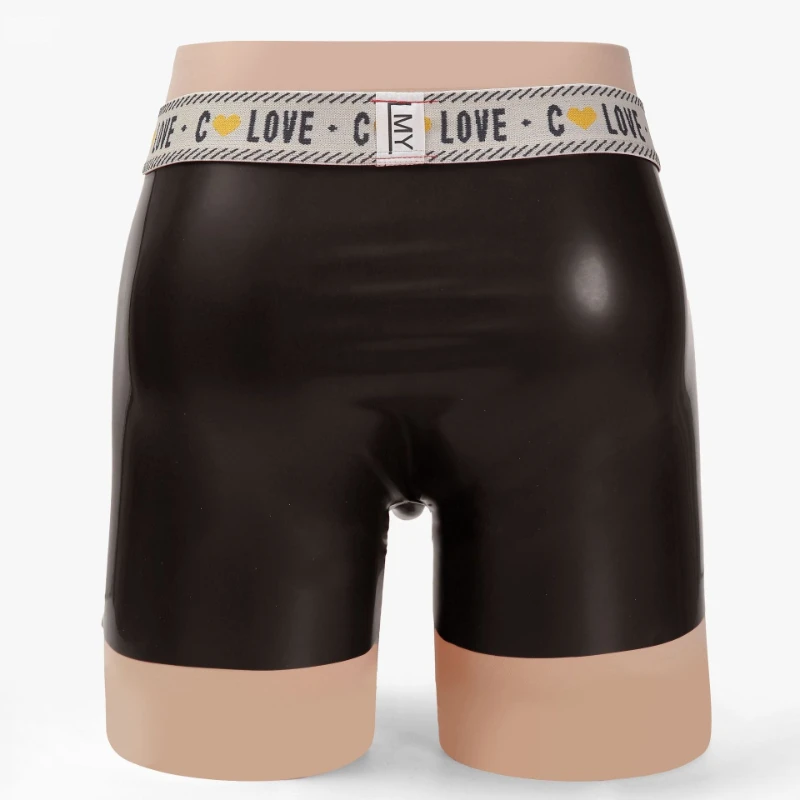 Men Latex Boxer Panties Rubber Invisible Tight Elephant Nose Pouch Underwear High Elastic Seamless Sheer Safety Underpants