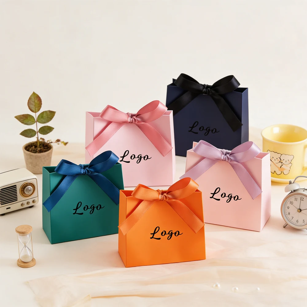

Бумажные мини-подарочные коробки с логотипом на заказ и лентой 11,5x4,5x10 см, органайзер для свадебных конфет, сумка, небольшая упаковка для вечеринок, декор