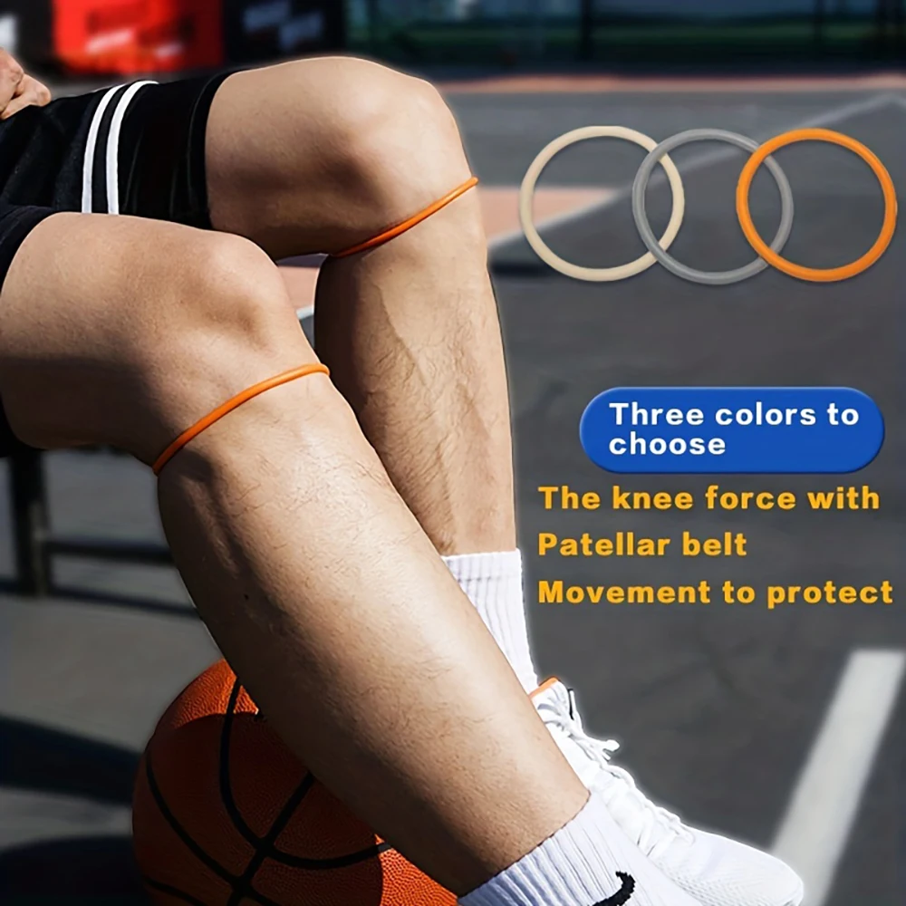 Silicone lightweight Thin Patellar Strap Sport Protective Compression Knee Pad for Running Basketball(1PC)