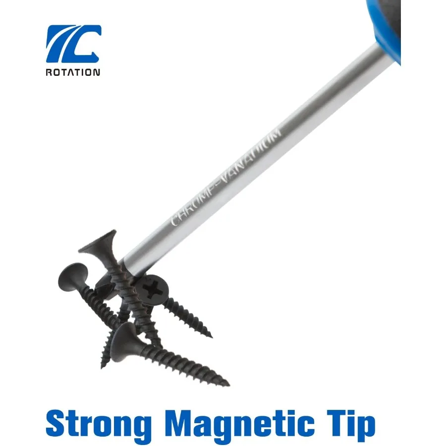 Set Obeng Ujung Magnetik 6 Buah dengan 3 Kepala Phillips dan 3 Kepala Datar untuk Perbaikan Elektronik Presisi Pegangan Bantalan Profesional D
