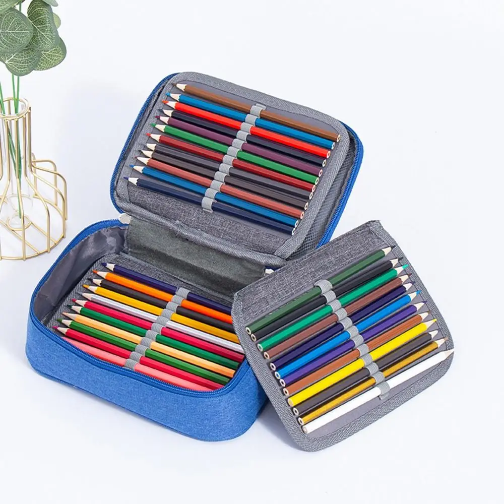 

72 Hole Art Storage Pen Case Aesthetic Portable Oxford Cloth Pencil Case Detachable with Handle Stationery Pouch Children