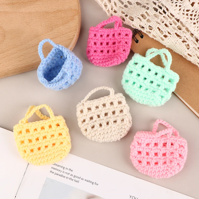 Doll Accessories Cute Plush Small Bag Pendant Messenger Chain Bag Animal Shape Woven Pendant