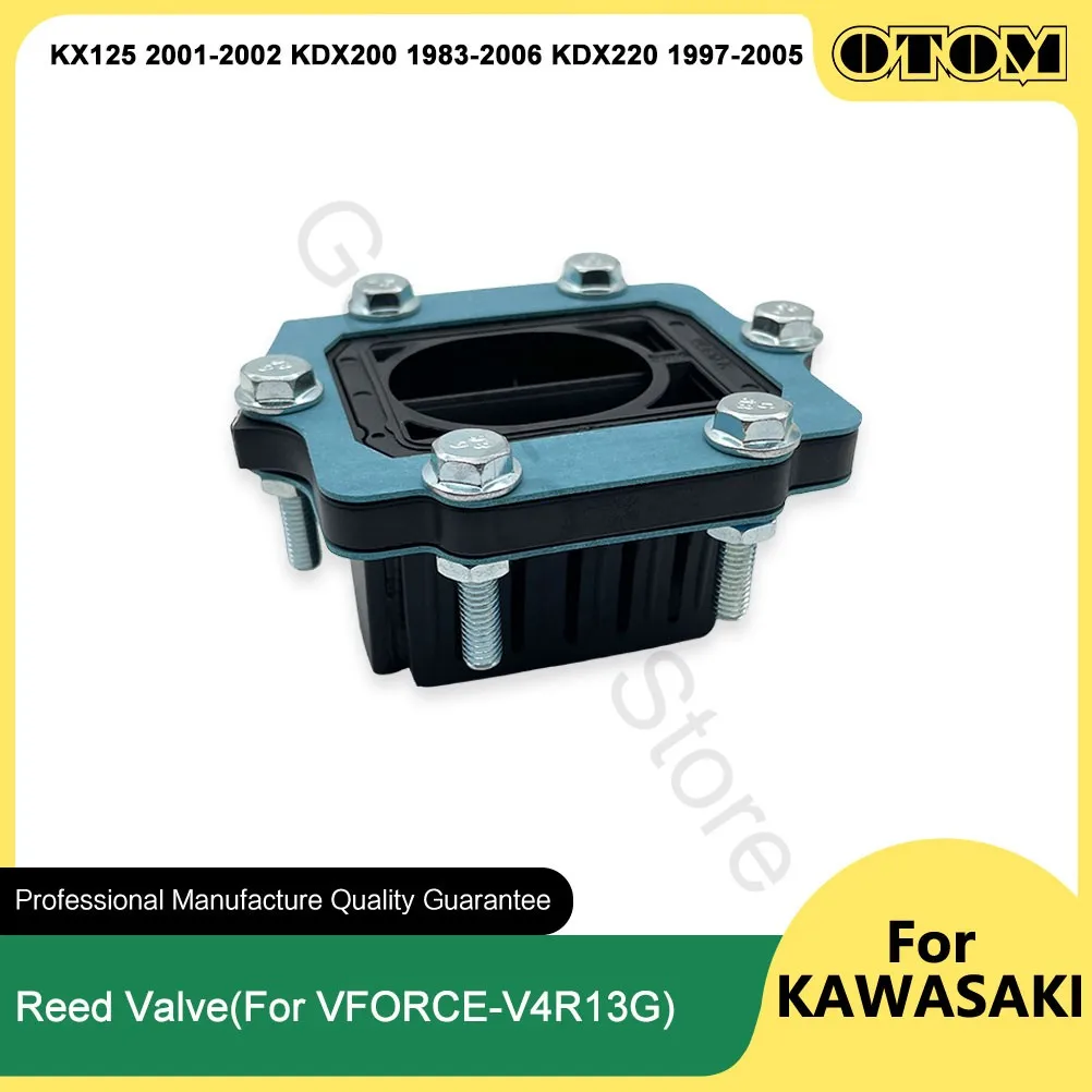 OTOM 1983-2006 Motorcycle Intake Reed Valve Carbon Fiber Gaskets Assy For KAWASAKI KX125 KDX200 KDX220 VFORCE V4R13G 12021-1067
