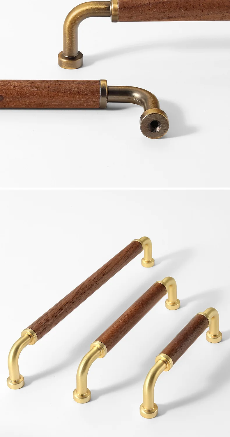 YUTOKO Vintage-Schrankgriffe aus Walnussholz, antike bronzefarbene schwarze Zinklegierung, Küchenschrank-Türgriffe, Möbelknöpfe – Detail 13