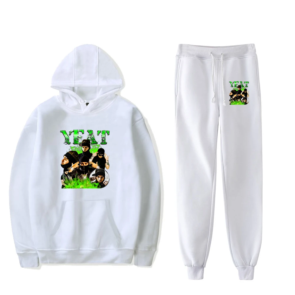 Rapper Yeat Merch Hoodie Jogger Pants Two Piece Set Sweatshirts+Sweatpants 2 Alive Tour 2023 Men Women's Set