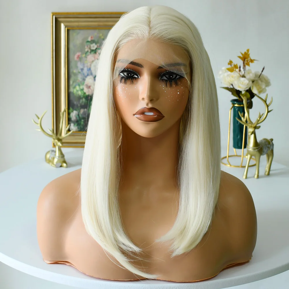 شعر مستعار قصير بوب شعر مستعار أبيض HD شفاف الدانتيل الباروكات الأمامية مستقيم بوب الباروكات قبل قطعها 13x4 الاصطناعية الدانتيل الجبهة الباروكات للنساء