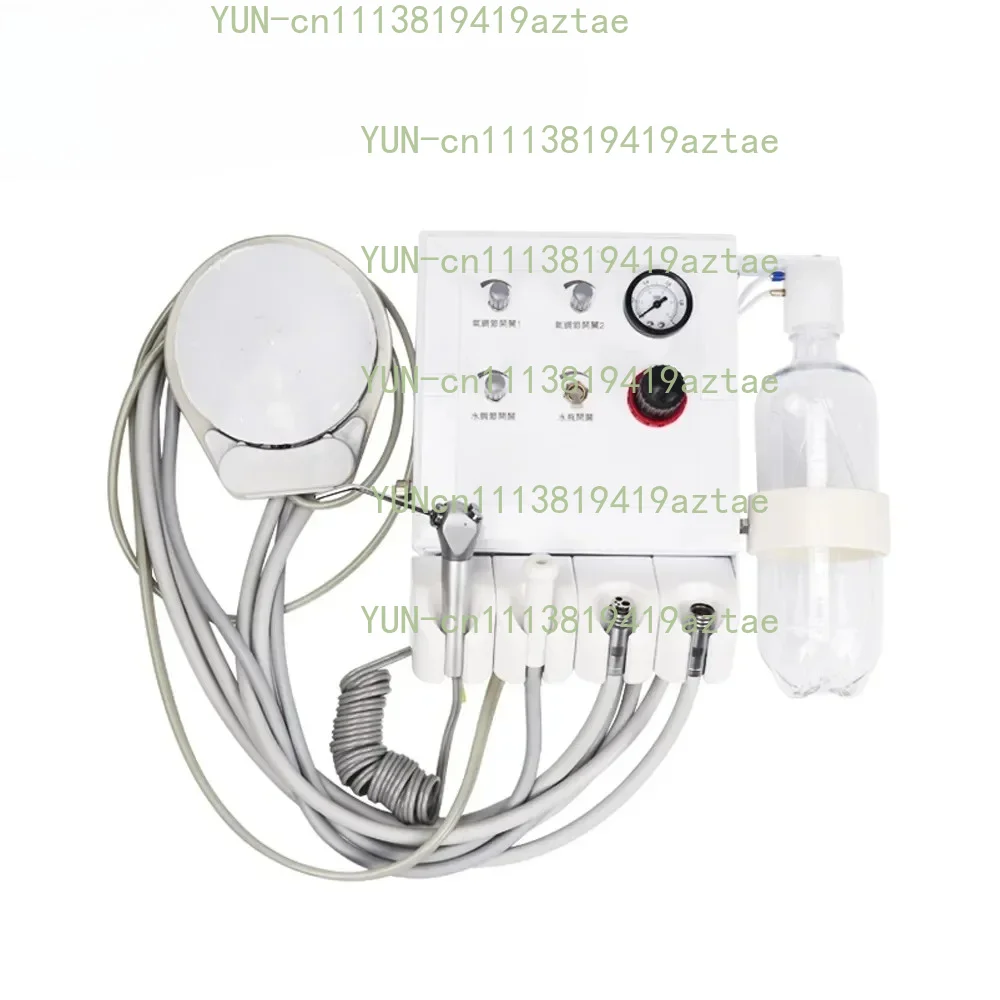 Portable Turbine Unit with Weak Suction Lab Equipment Air Unit with 2 Handpiece Tubes 3 Way Syringe Teeth Whitening