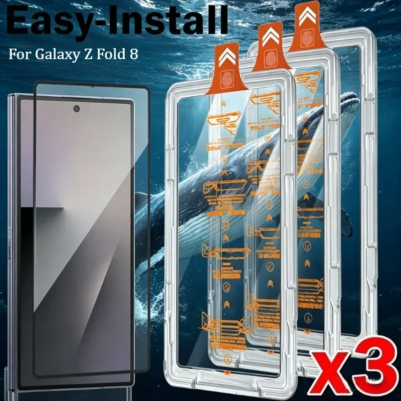 1-3 PCS 9H Tempered Glass Phone Anti-Drop Screen Protector Film For Samsung Galaxy Z Fold 8 TriFold 7 6 5 Automatic Dusting Kit