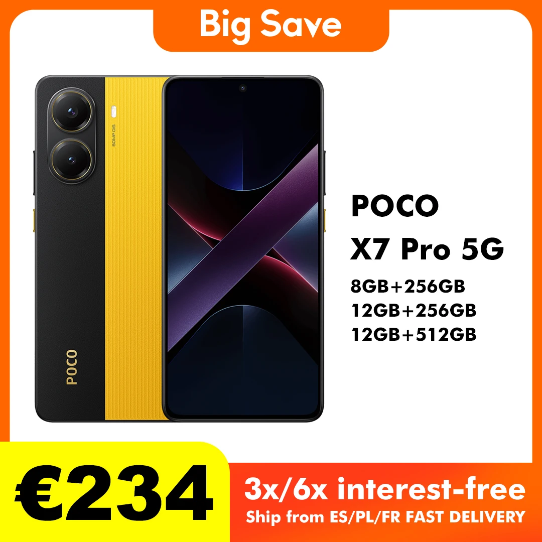 POCO X7 Pro Versión Global Teléfono Móvil 256GB / 512GB Dimensidad 8400-Ultra 6.67" Pantalla 120Hz 6000mAh 5G NFC