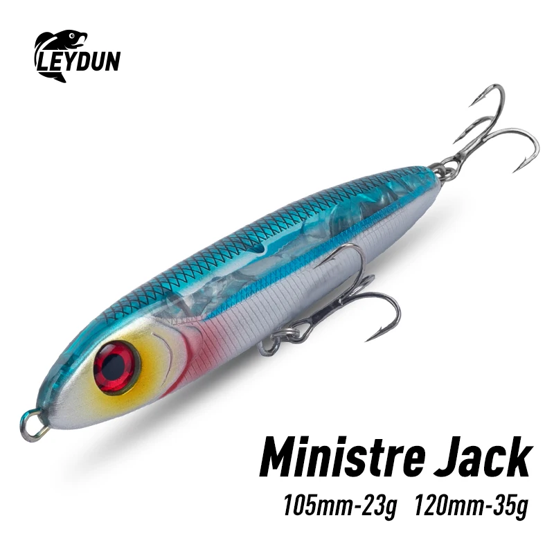 LEYDUN Ministre Jack Stickbait Affondamento Matita Esche da pesca 105mm 23g 120mm 35g Buona Nuoto Esche dure Wobblers per Spigola