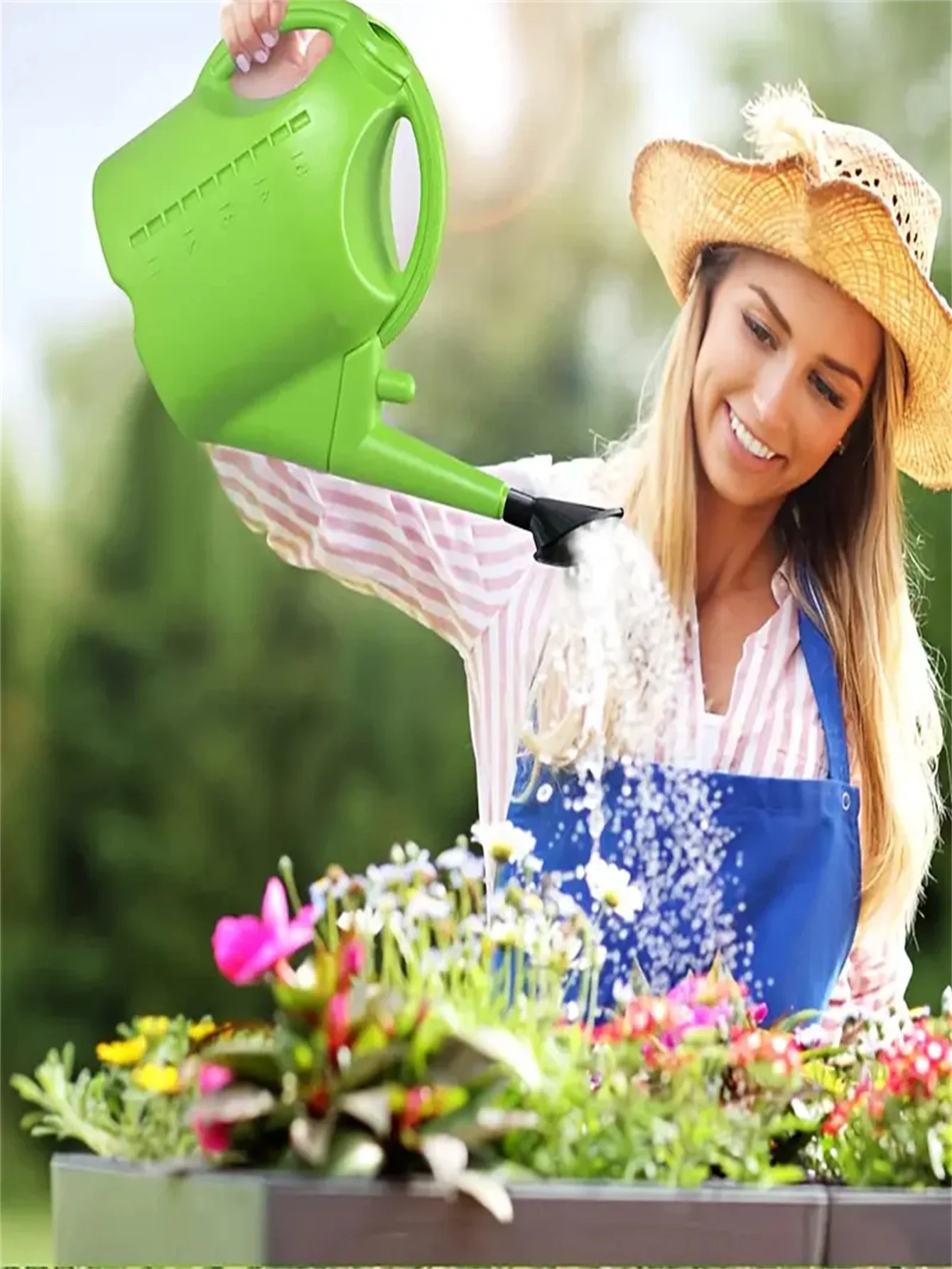 Outdoor Watering Can with Detachable Long Nozzle, Large Plastic Watering Can for Garden Flower Plants, Outdoor Plants, Indoor Florals