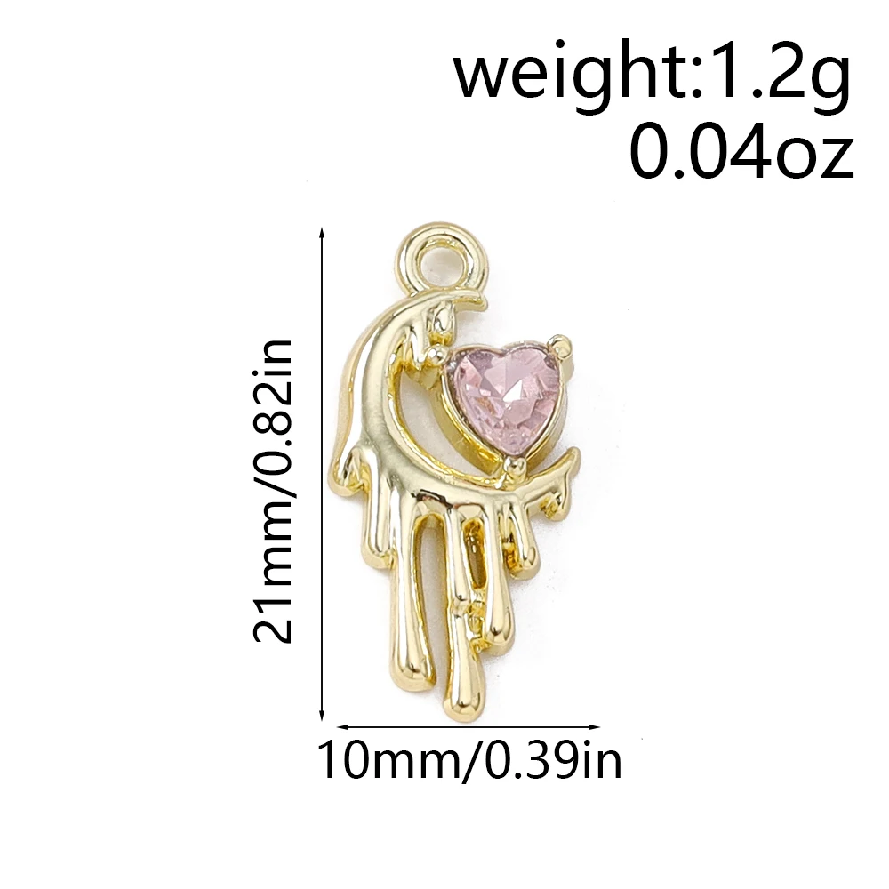 Leslie 5 Stück Modische Y2K Legierung Kristall Flüssig-Lava Herz Anhänger DIY Schmuckherstellung Charm Ohrringe Halskette Armband Zubehör – Detail 4