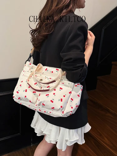 Imagen 2 del producto CHAIKA KILTCO bolso de mano coreano con estampado bonito, nuevo bolso de hombro informal de gran capacidad, bolso cruzado de moda 2025