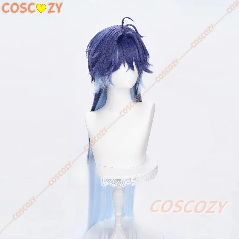 Juego Genshin Impact Kyryll Chudomirovich Flins peluca Cosplay pelo largo azul fibra resistente al calor mujeres hombres pelucas de Halloween