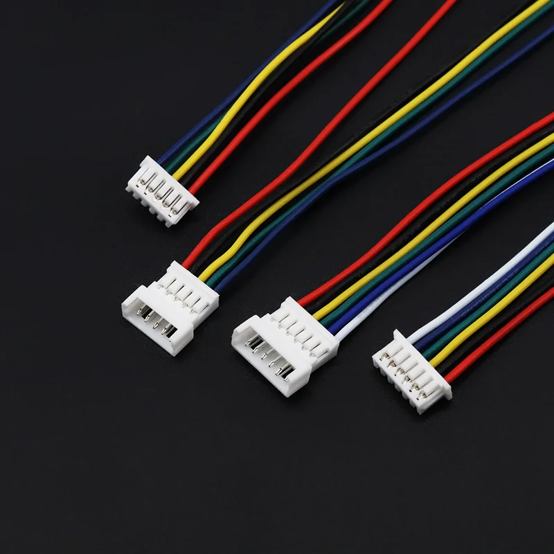 10 Pairs Mini Micro JST 1.25mm Pitch Connectors - 2/3/4/5/6-Pin Male & Female Plugs with Wire Cables for Versatile Use