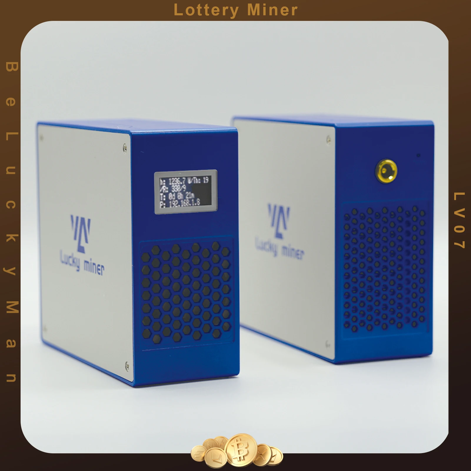 BTC SOLO Miner Lucky Miner LV07 ASIC Mining 1TH/S BTC BCH BSV DGB SHA256, криптовалютистая машина для майнинга биткоинов, лотерейное устройство