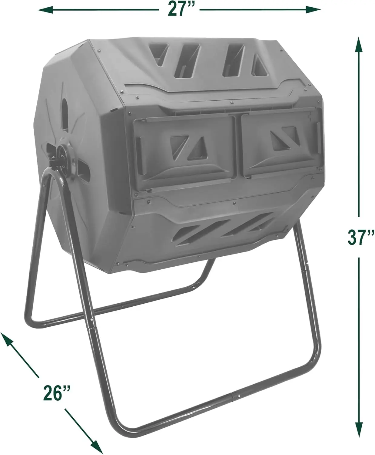 بهلوان سماد مزدوج الغرفة بسعة 43 جالون لإعادة تدوير نفايات الحديقة الفعالة #4