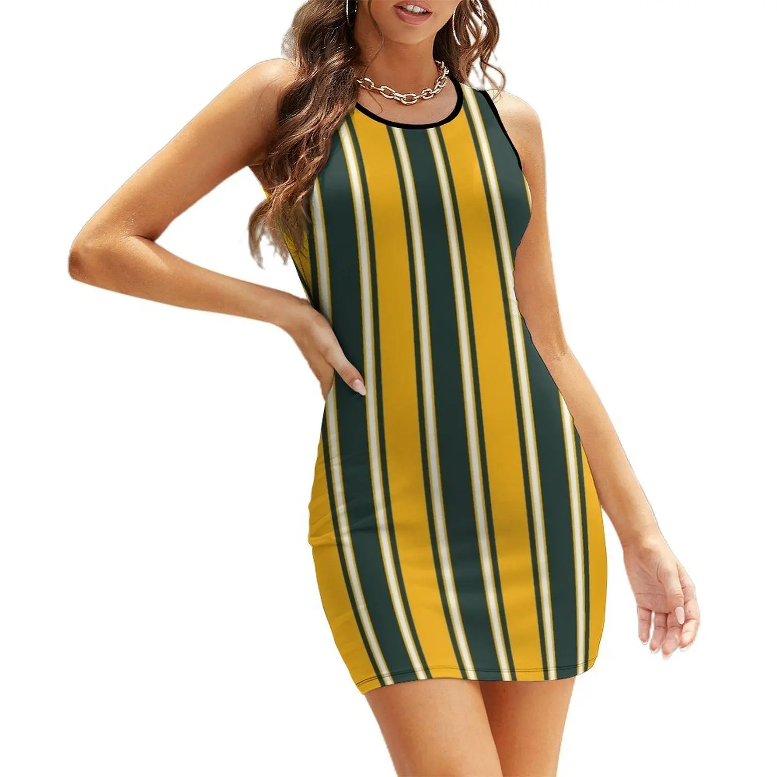 

Green Bay Wisconsin Football Stripes Shirts Stickers Sleeveless Sundress elegant women's sets summer dress for women 2025