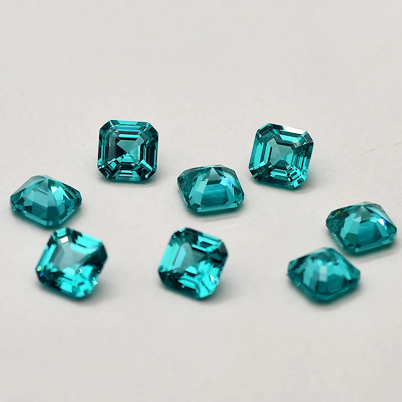 Paraiba Asscher Cut Yttrium Aluminium Top Garnet (YAG) Loose Gemstones – Lab Diamonds Stones for Jewelry Making DIY Design
