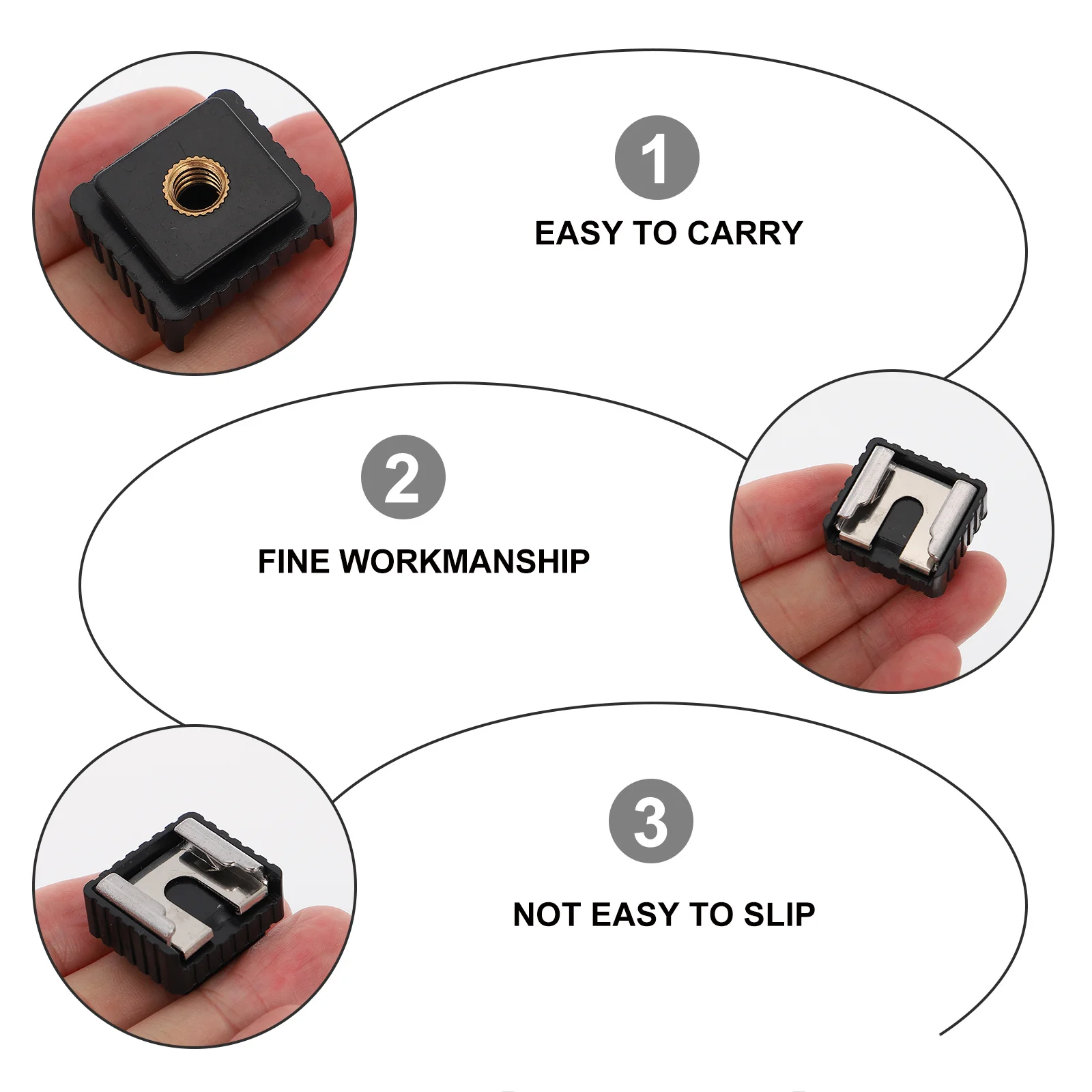 

4Pcs Hot Shoe Mount Bracket Premium ABS Iron Quick Release Flash Shoe Adapter for Camera Lights Mic