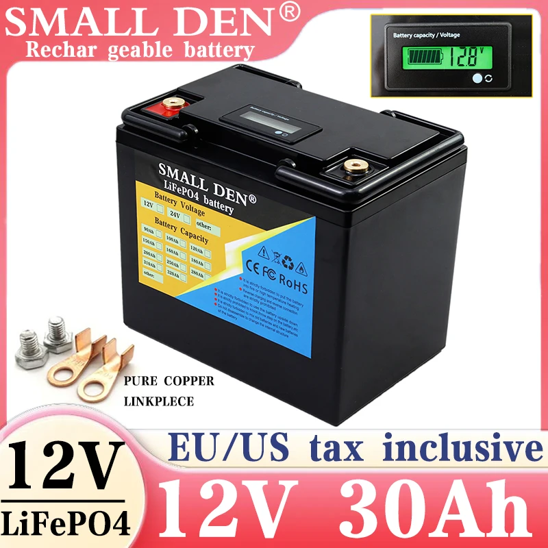 12 فولت 30AH LiFePO4 بطارية حزمة المدمج في BMS خلايا فوسفات الحديد الليثيوم لاستبدال معظم الطاقة الاحتياطية تخزين الطاقة المنزلية