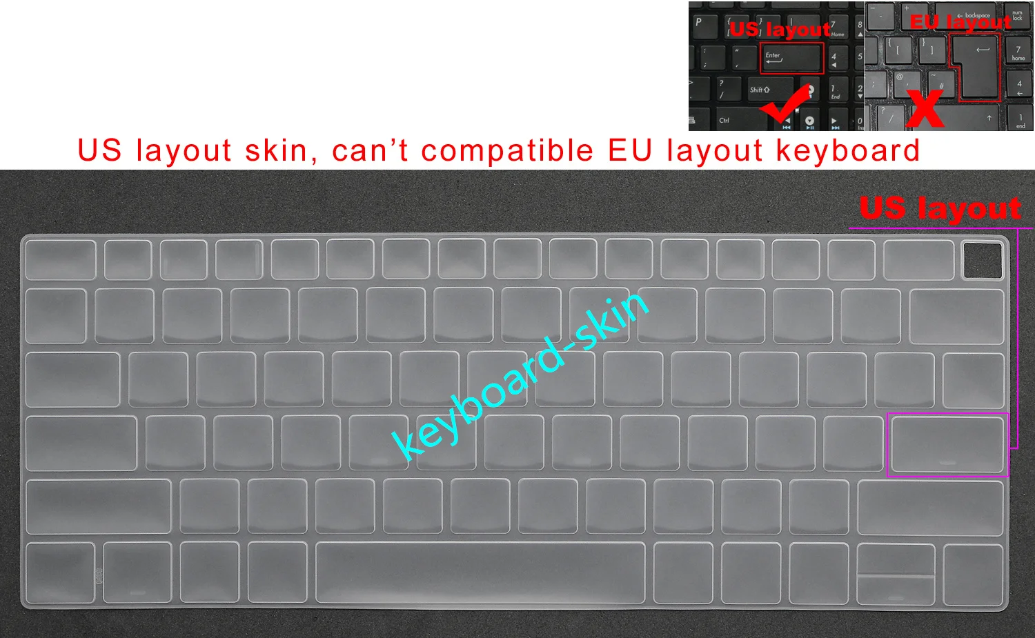 US Keyboard Skin Cover Protector for Lenovo Thinkpad X9-14 Gen 1,21QA / ThinkPad X9-15 Gen 1,21Q6,X9 14 Aura,X9 15 Aura laptop
