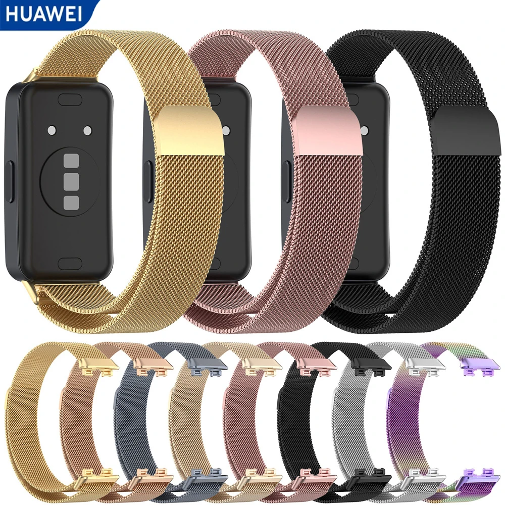 

Ремешок из нержавеющей стали для Huawei Band 8, сменный Браслет «Миланская петля» с магнитной застежкой для смарт-часов Huawei Band8