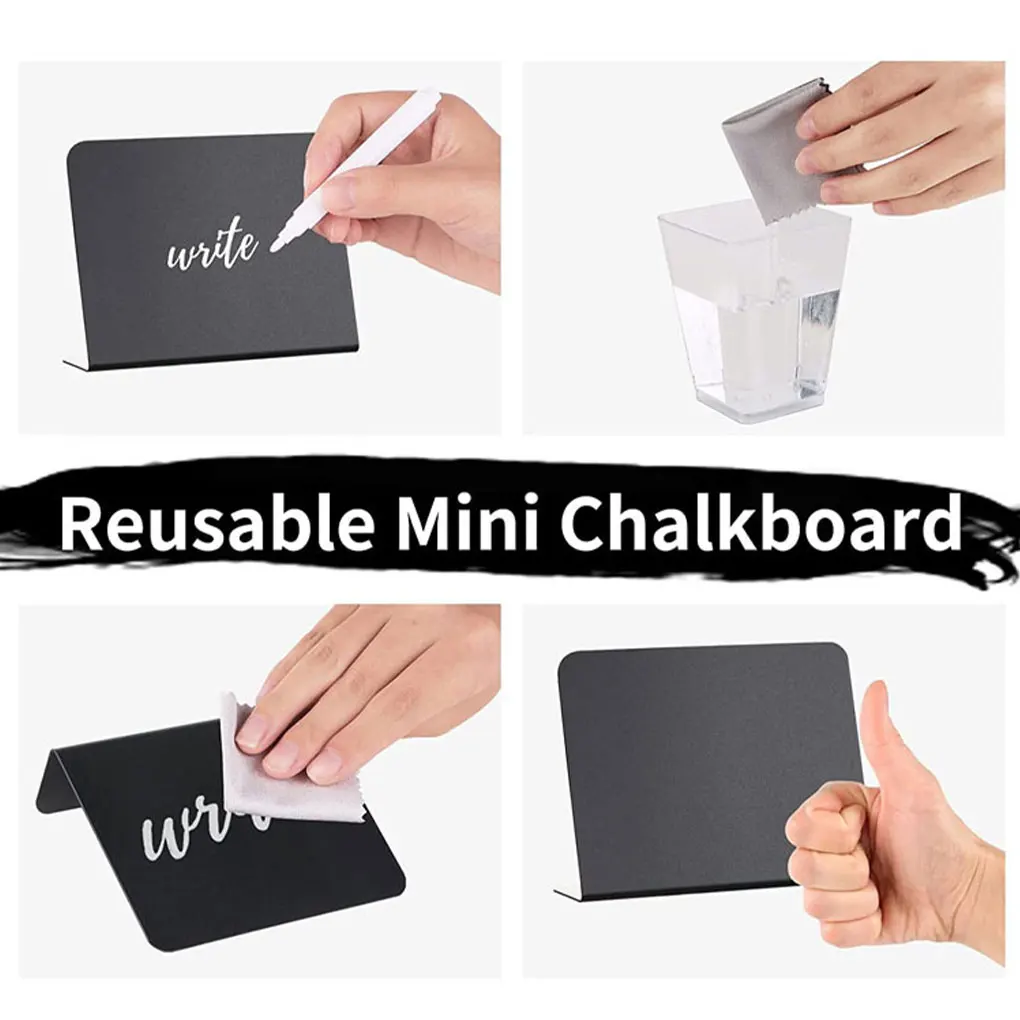 Mini Desktop Cake Label Chalkboards Rectangular Blackboard Double Sided Chalkboard Wedding Party Table Number Place Tag