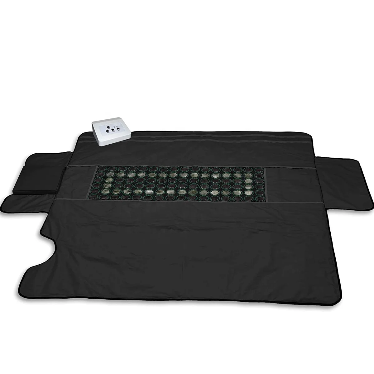 3 Zone Far Infrared Sauna Blanket, Black, Body Wrap for Weight Loss, Detox, Beauty Spa, Sweating Therapy, Stones Included