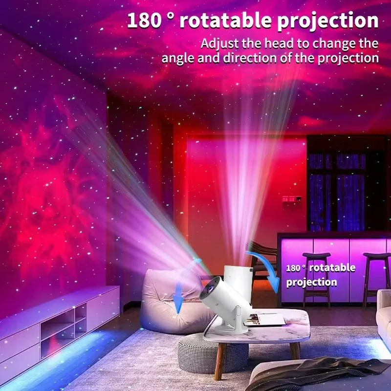 Starry Sky Projection Light with Remote Control Galaxy Starry Sky Atmosphere Music Night Light Decoration Room Children\'s Gift