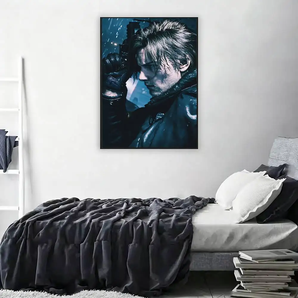 L-Leon S. Kennedy R-RE9 Poster Retro Paper Sticker DIY Room Bar Cafe Aesthetic Art Wall Painting